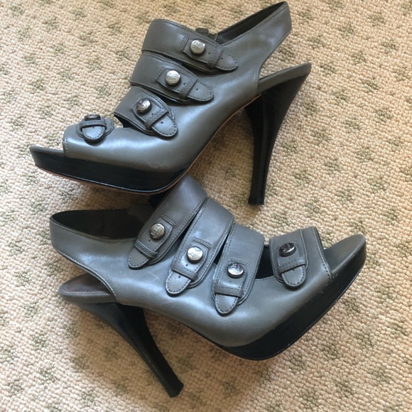 COACH SANDRA Platform Heels Gray (GRAPHITE) Size 8 - Picture 1 of 8